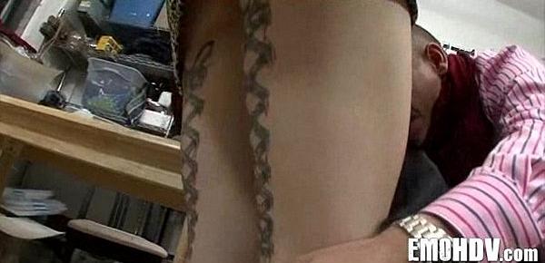  Babe with tattoos gets dick 260